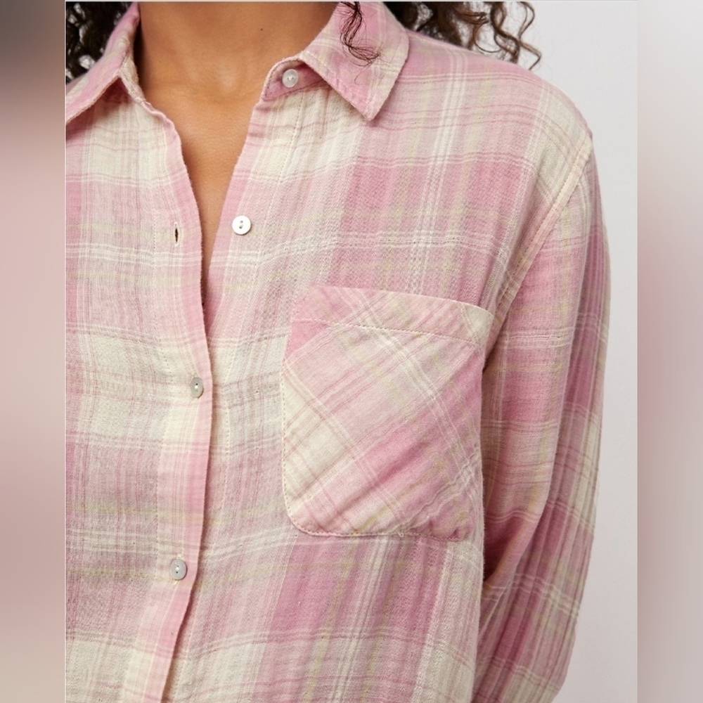 NWT Rails Organic Cotton Check Ellis Button Down … - image 4
